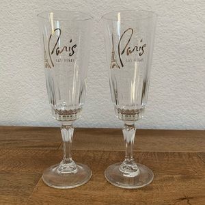 Set of Two Paris Las Vegas Champagne Flutes